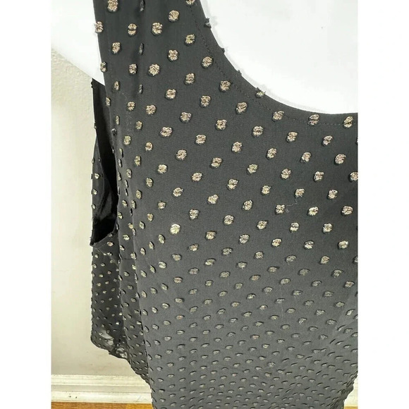 J. Crew Peplum Top Black/gold Back Tank Flowy Size Large - Picture 2 of 6